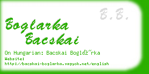 boglarka bacskai business card